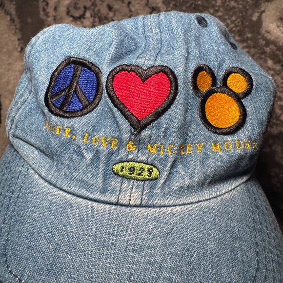 Disney Retro Peace, Love, and Mickey Mouse Denim Hat - Picture 3 of 8